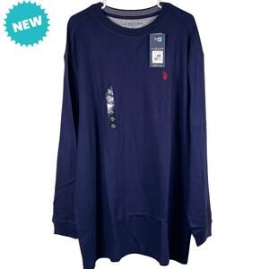 US Polo Assn Thermal Shirt Men's 2XL Logo Waffle Knit Crew Neck Navy Blue New